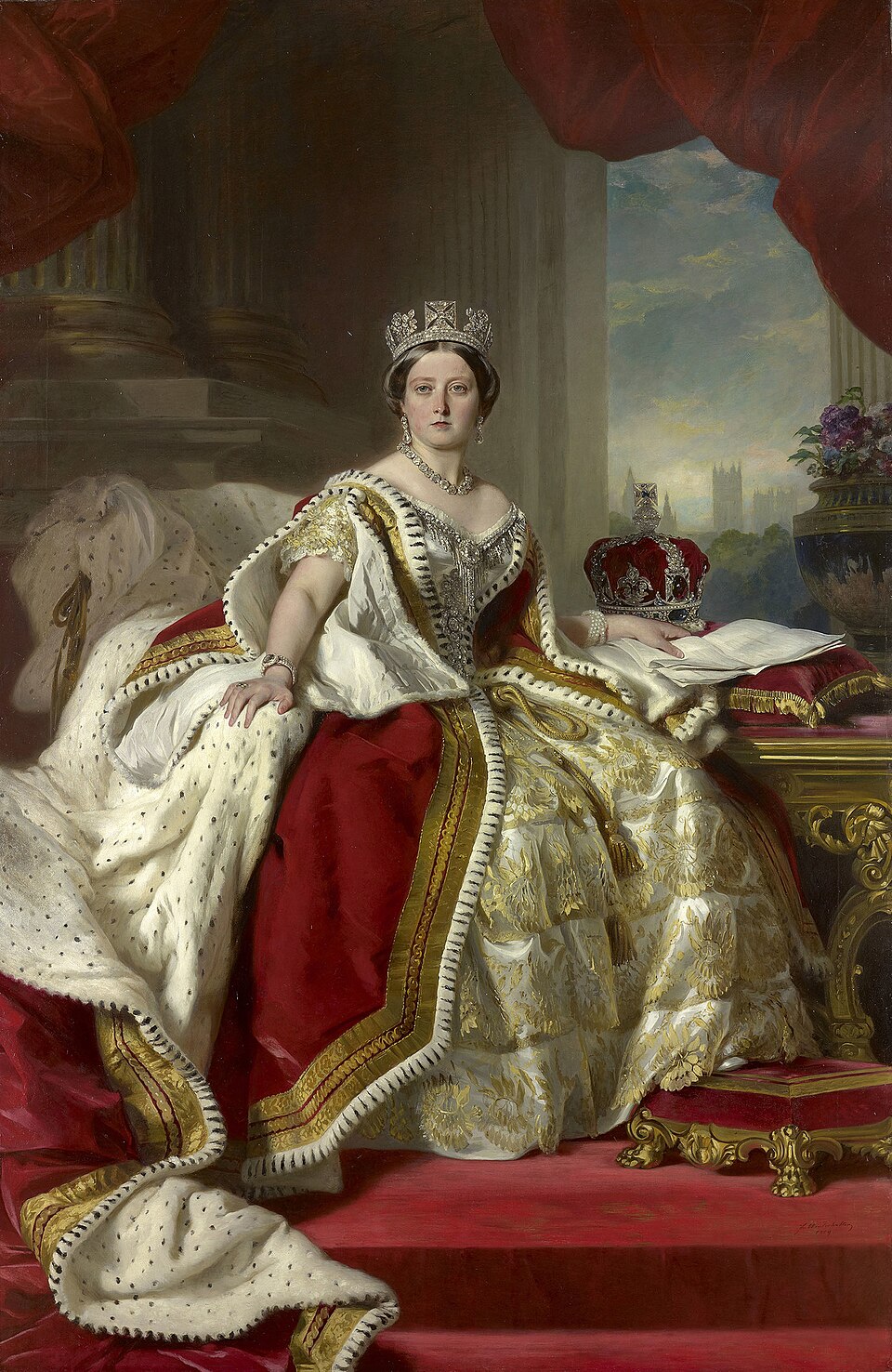 年轻时的维多利亚女王画像